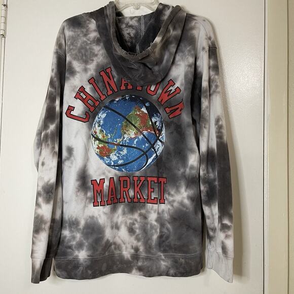 CHINATOWN MARKET TIE DYE BASKETBALL WORLD SOFT HOODIE PULLOVER MEDIUM - Picture 5 of 5